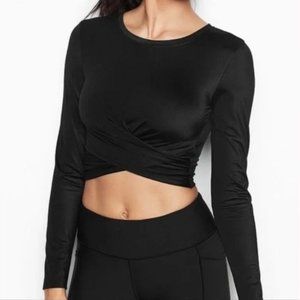 NWT Victoria Secret Modal Long Sleeve Twist Tee, XL/ Black